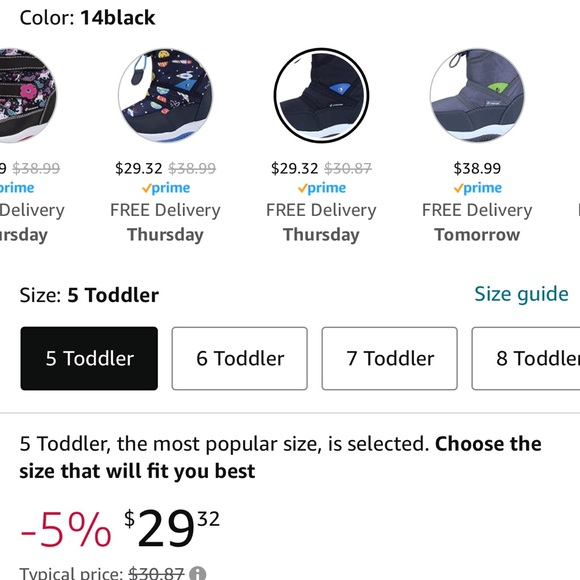 CIOR Winter Snow Boots for Boy and Girl Waterproof with Fur Line as 5 toddler. - Picture 6 of 6